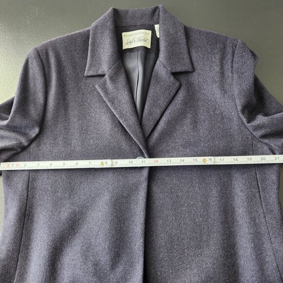 Vintage Lord & Taylor Gray Blue Cashmere Blazer Jacket Swing Button Wool‎ Sz 10 - Picture 9 of 12